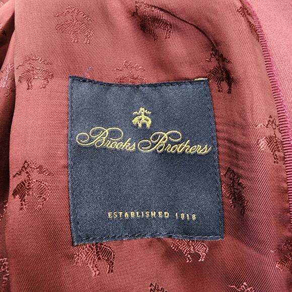 Brooks Brothers Blazer Women 14 Maroon Italy Wool Blend Lined Jacket Career Coat - Picture 15 of 16
